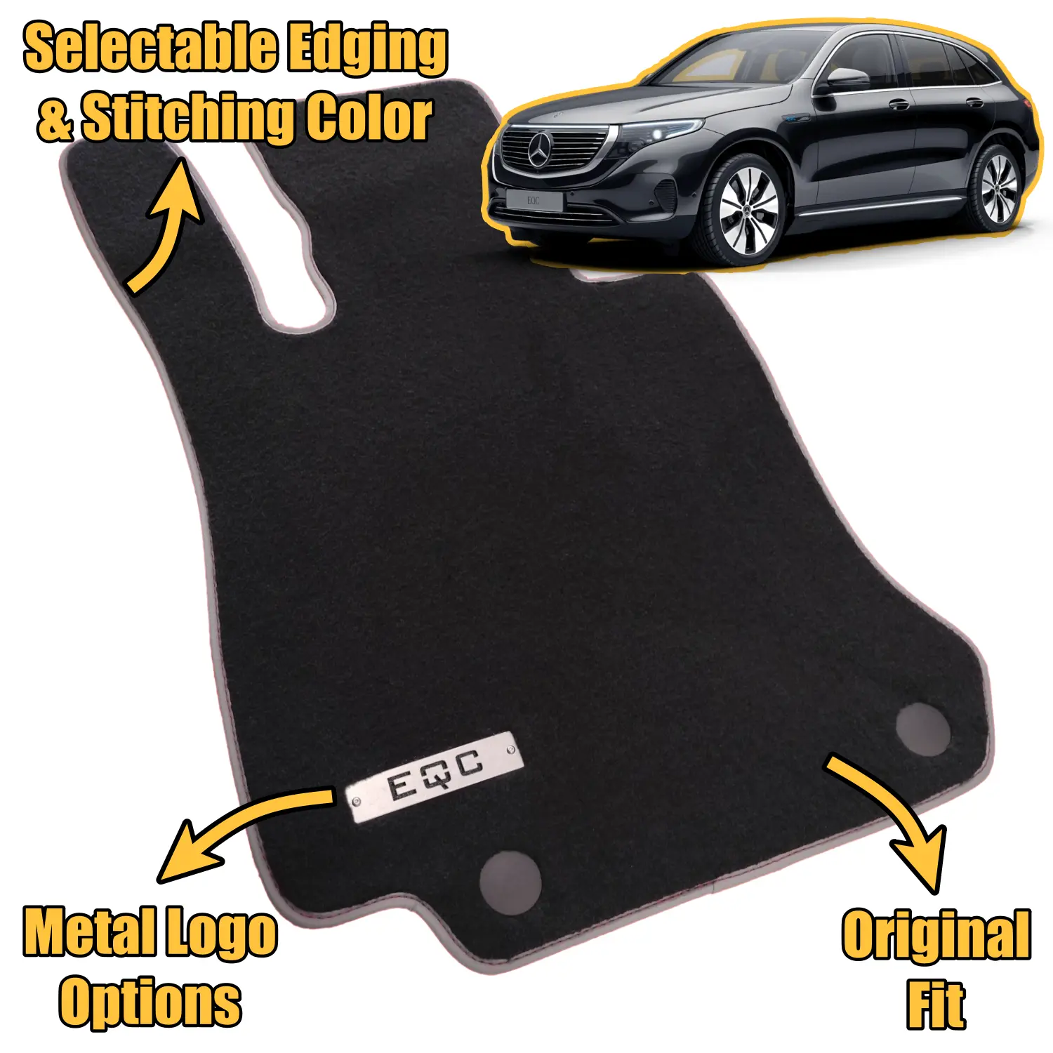 velour mercedes eqc floor mats features