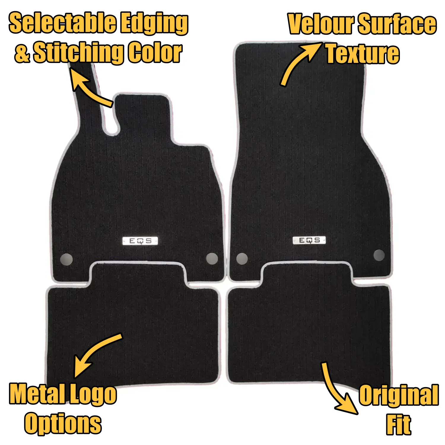 velour mercedes eqs floor mats features