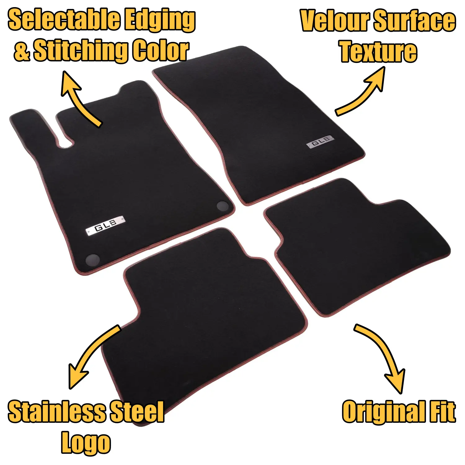 velour mercedes glb floor mats features