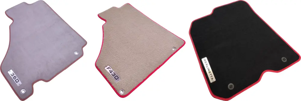 custom velour ferrari floor mats with logo