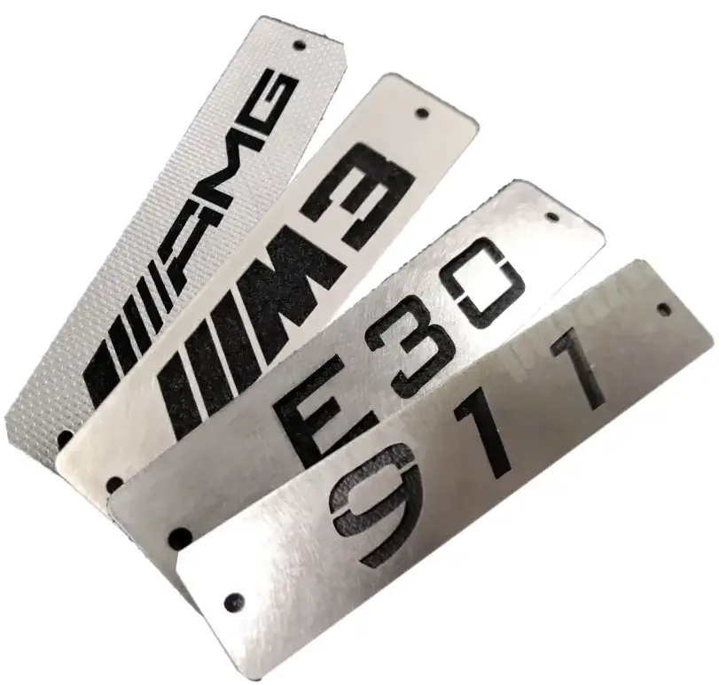 stainless steel chrome logos for velour car mats