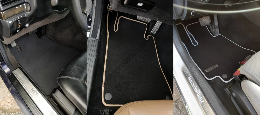 velour floor mats for Mercedes with selecteble edging