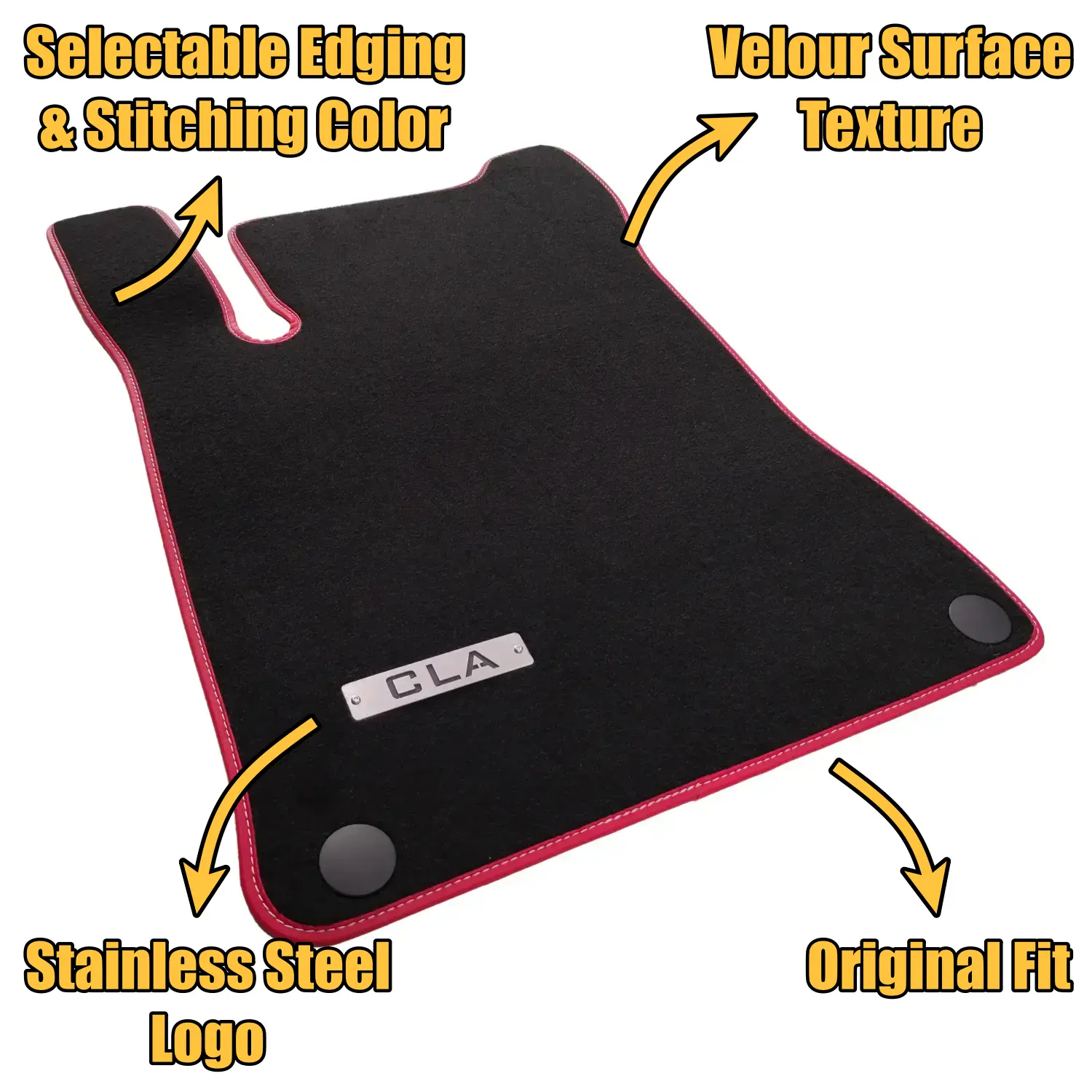 velour mercedes cla floor mats features
