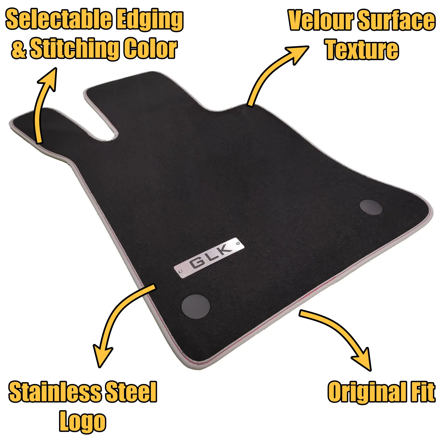 velour mercedes glk x204 floor mats features