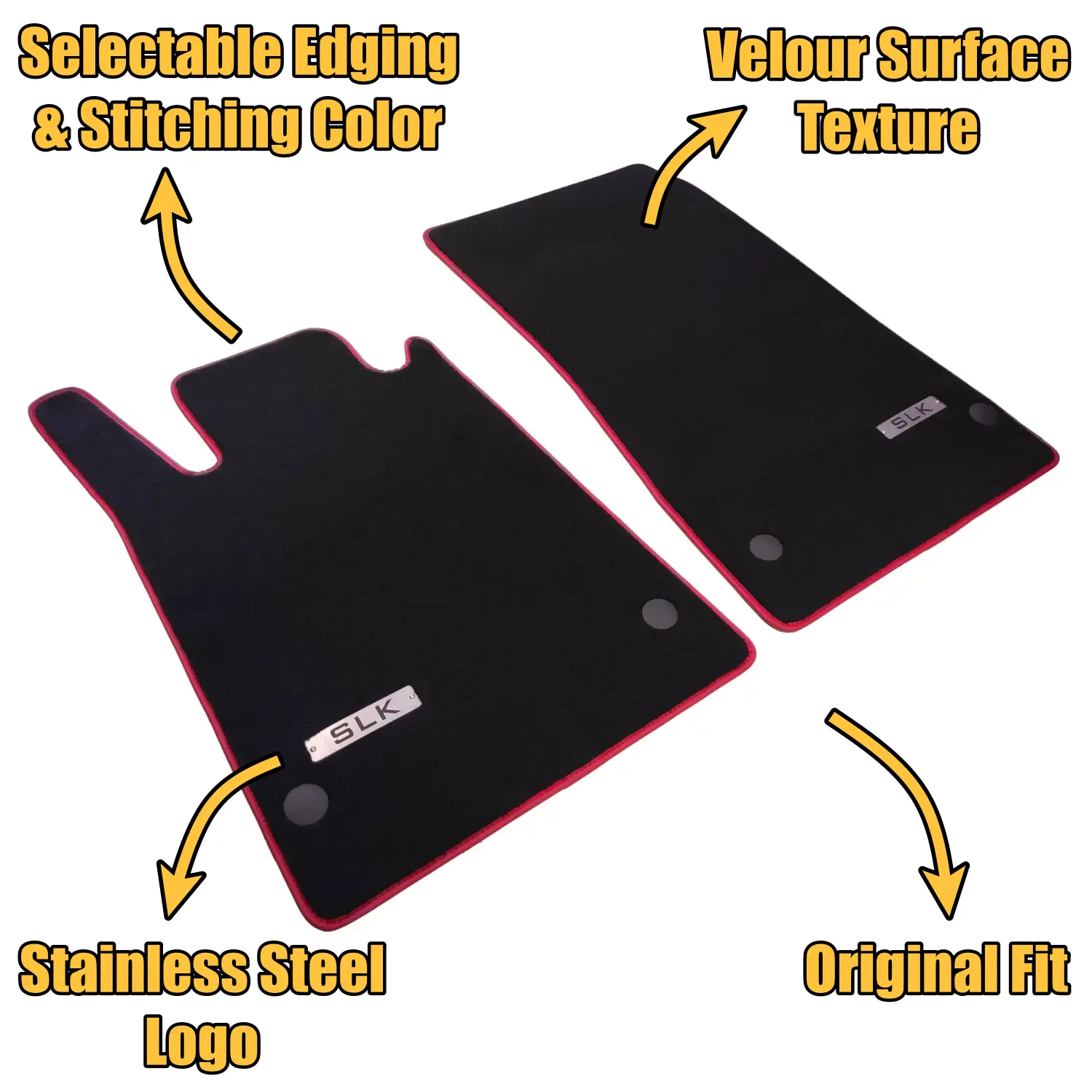 velour mercedes slk r171 floor mats features