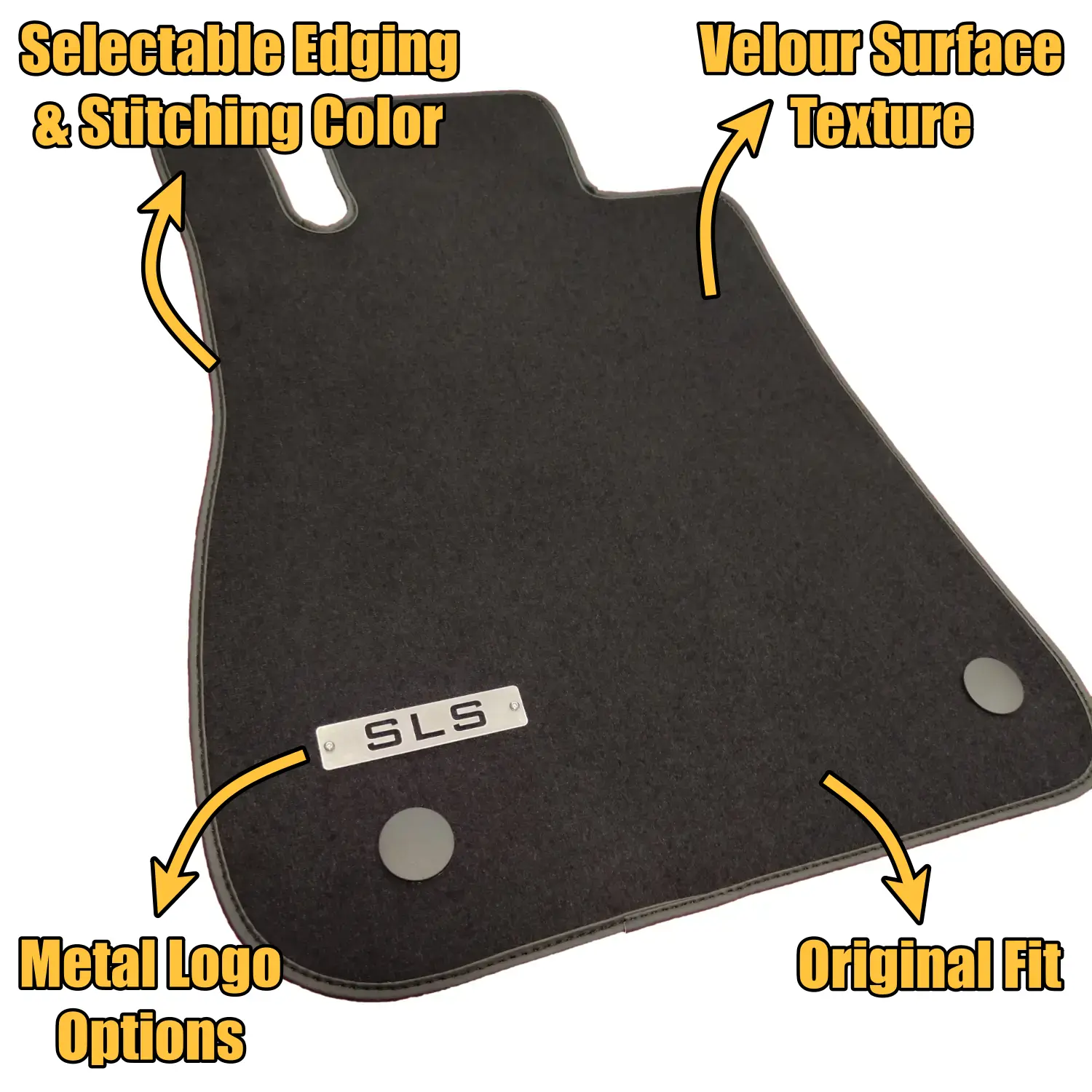 velour mercedes sls floor mats features