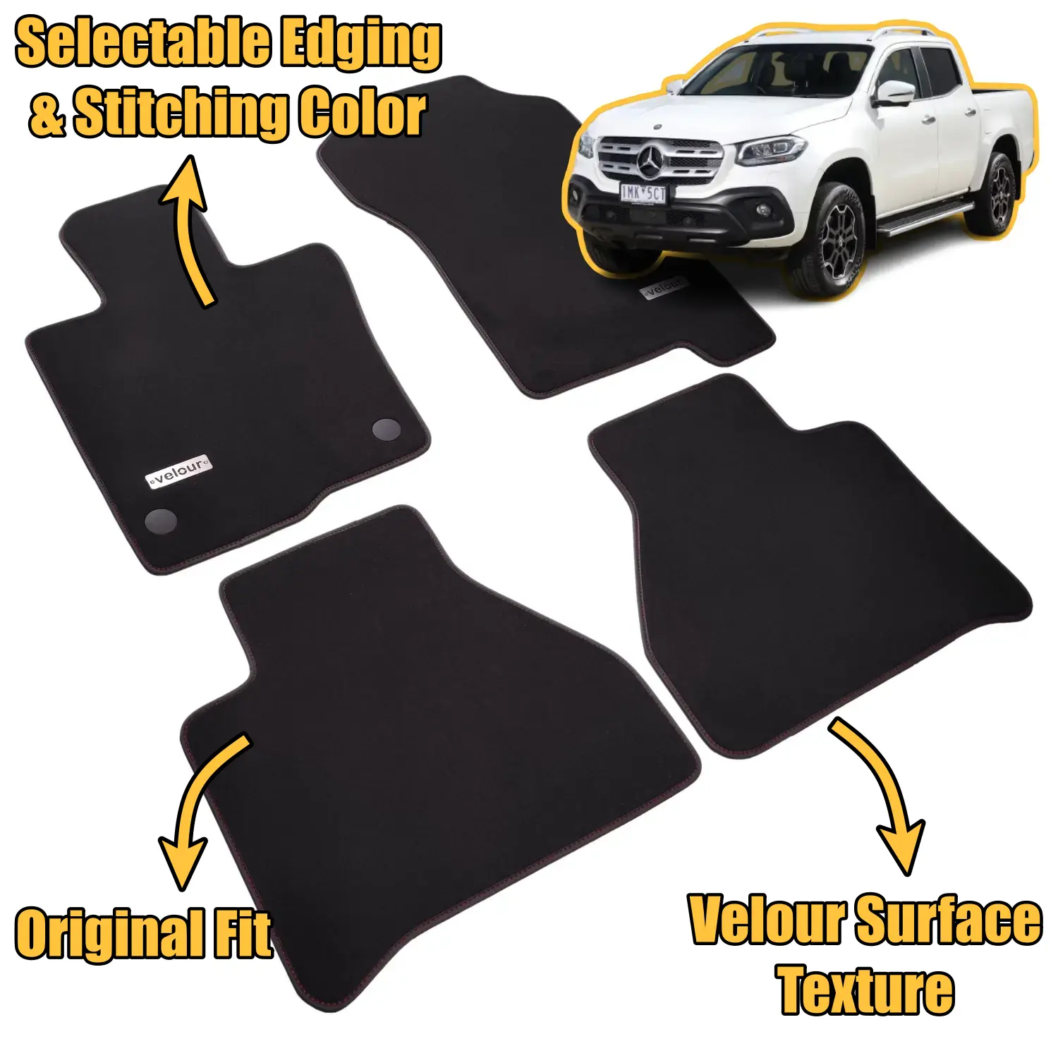 velour mercedes x250 w470 floor mats features