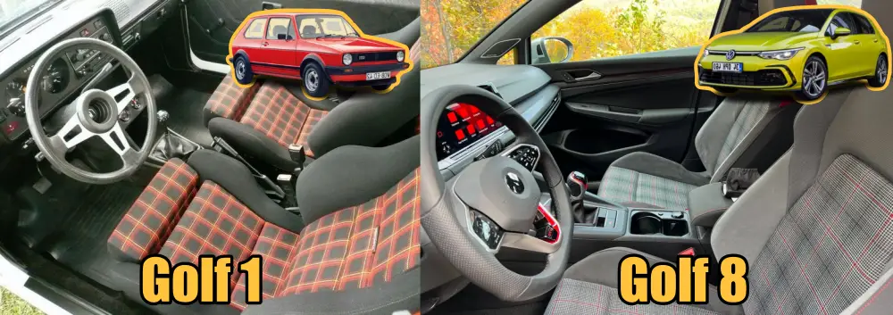 volkswagen golf 1 and golf 8 plaid upholstery fabric