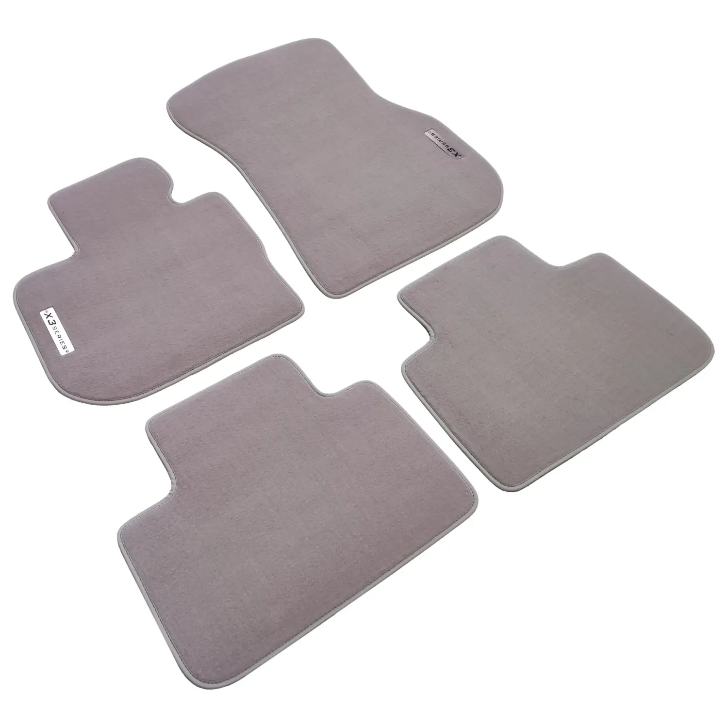 bmw x3 g01 2018-2024 gray velour floor mats, 4 pieces and oem fit
