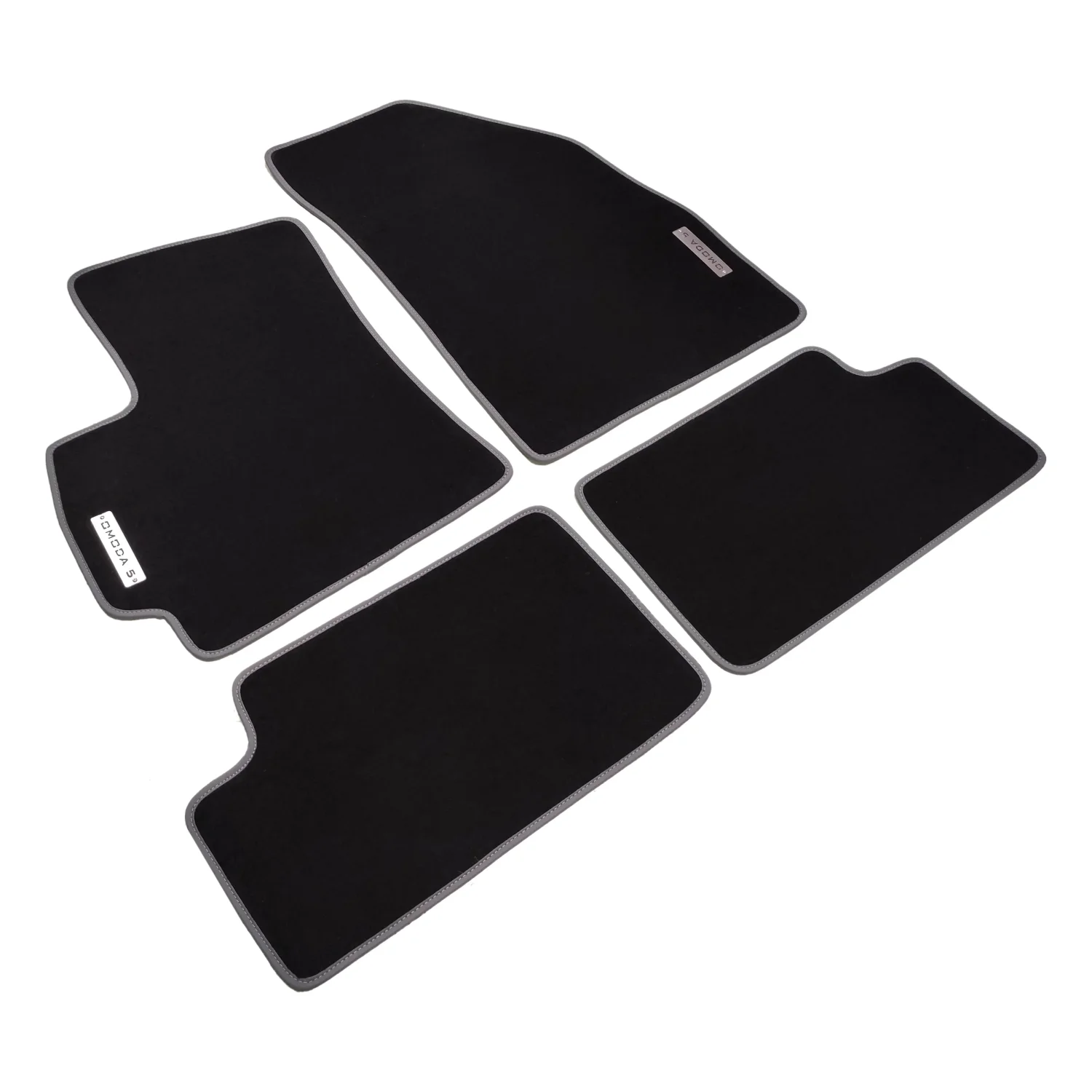 chery omoda 5 black velour floor mats with omoda 5 metal logo