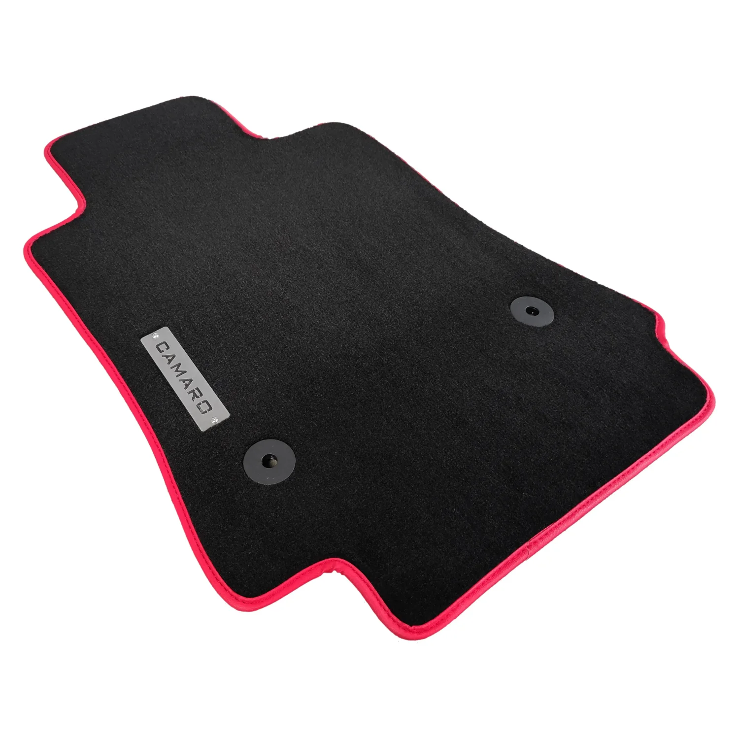 chevrolet camaro mk6 black velour floor mats with camaro metal logo