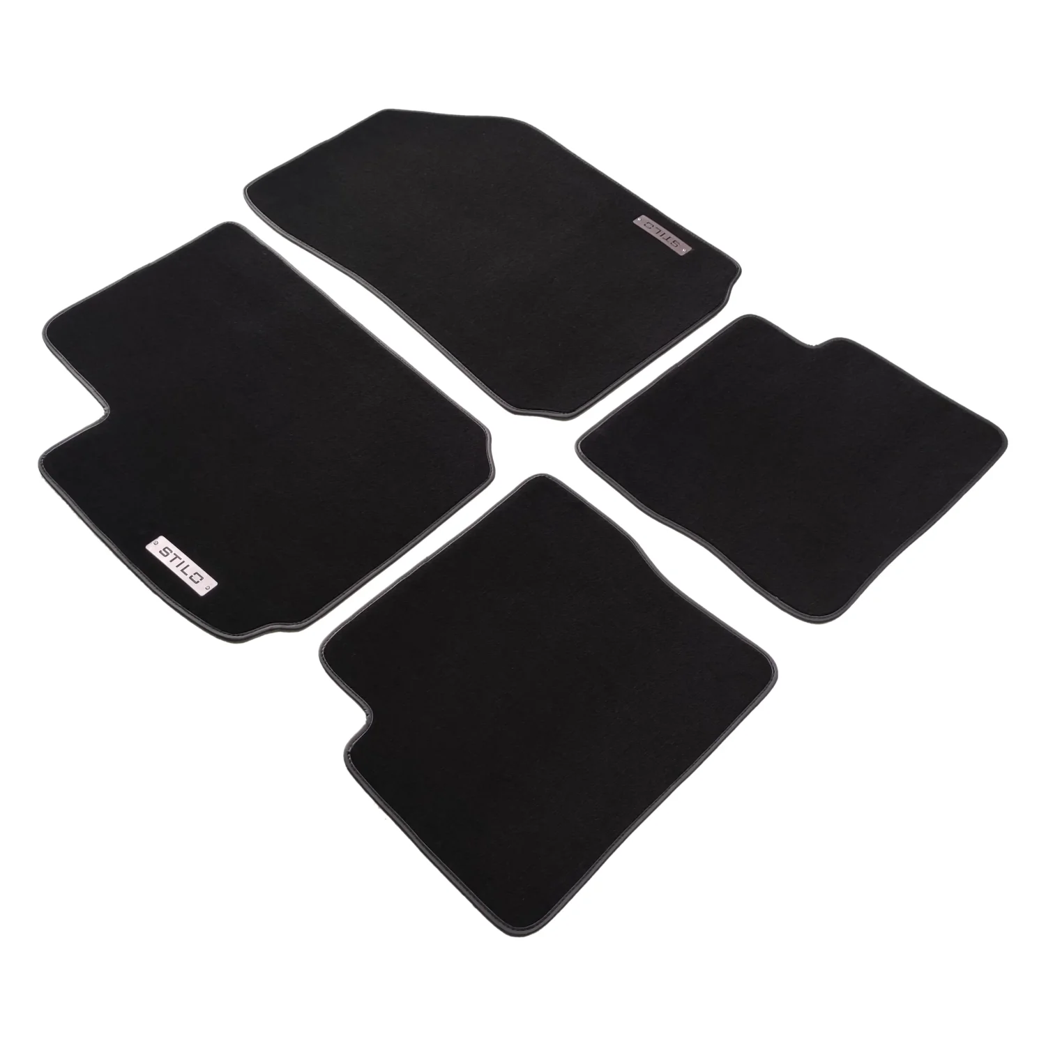 fiat stilo 2001-2007 black velour floor mats, 4 pieces