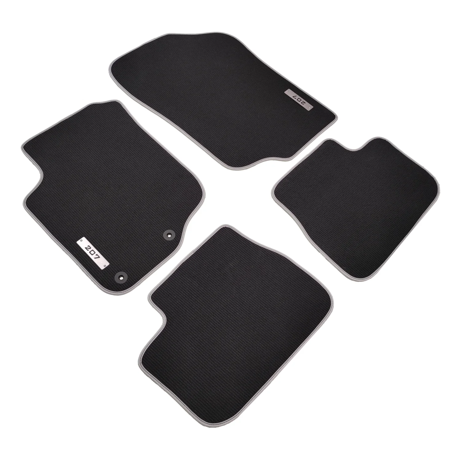 peugeot 207 black 2007-2012 velour floor mats, 4 pieces