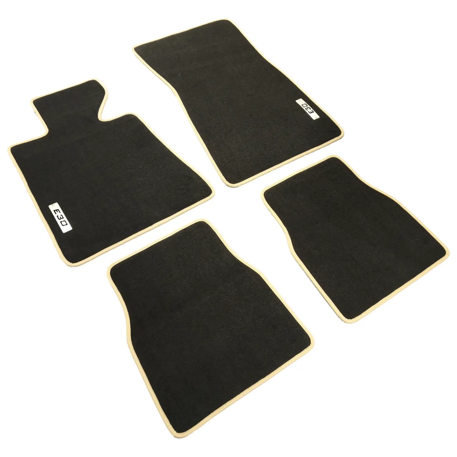 bmw e30 black carpet floor mats with e30 logo