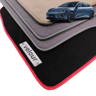 byd seal velour carpet floor mats with chrome logo