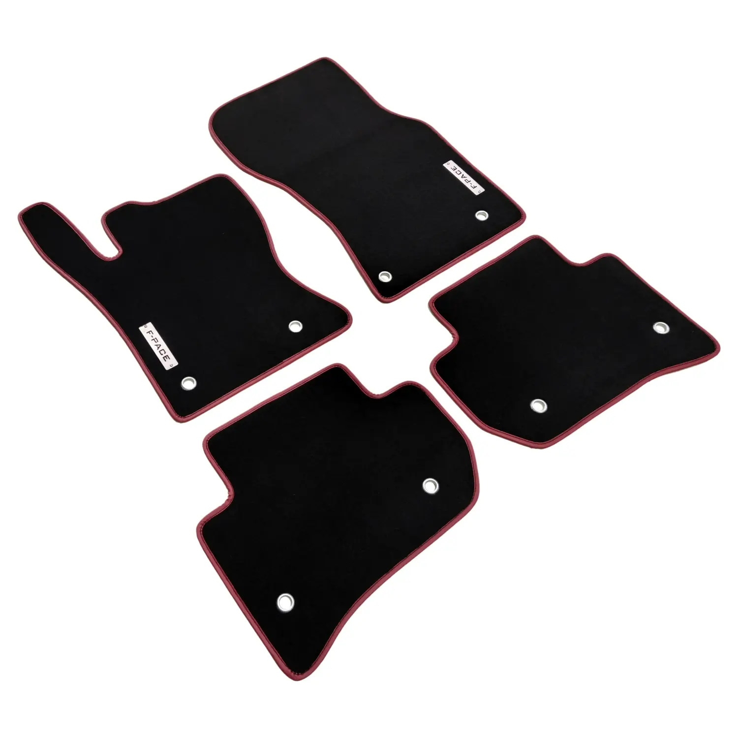 jaguar f-pace 2016-2026 black velour floor mats, 4 pieces and oem fit