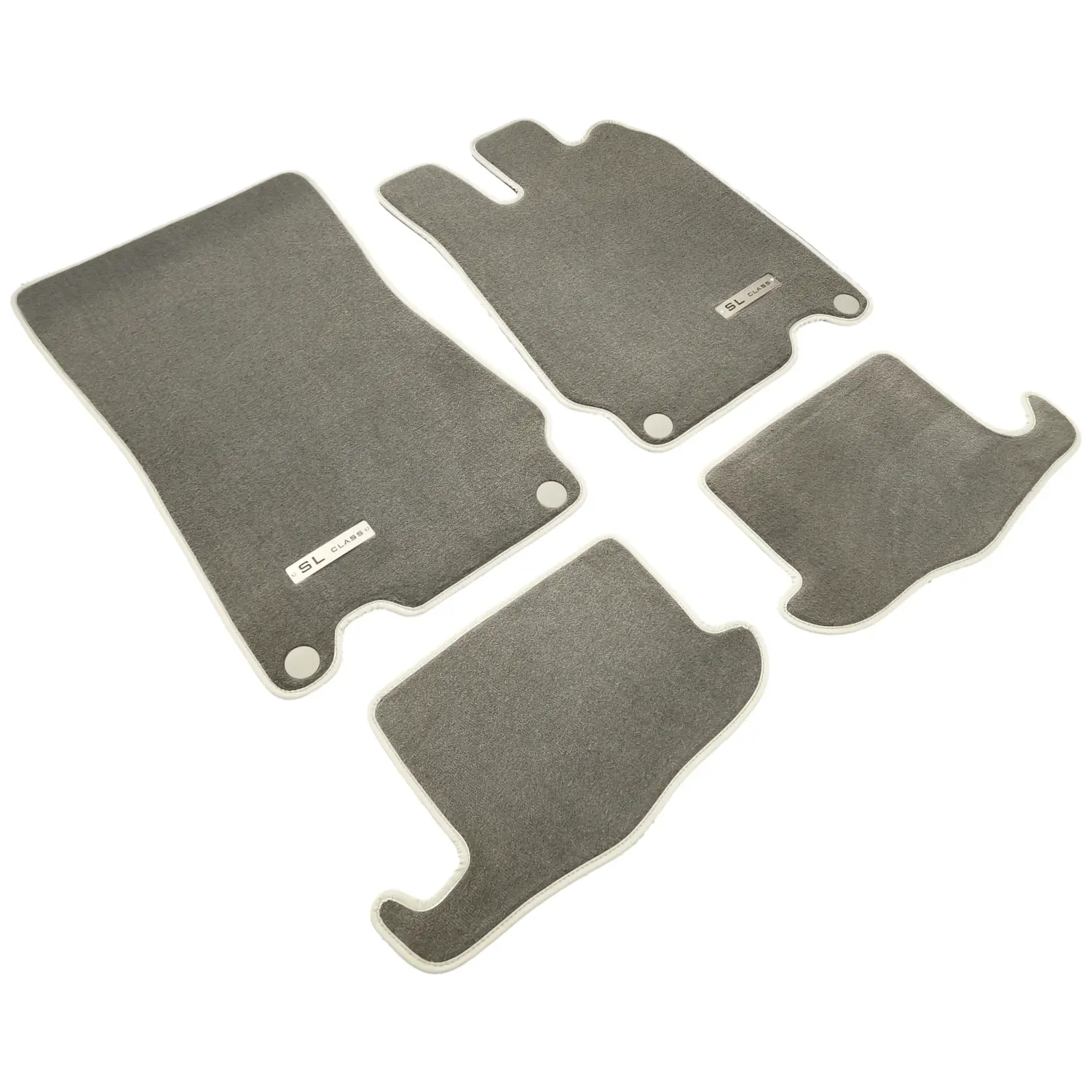 mercedes sl r230 rhd dark gray velour floor mats set, with sl class logo