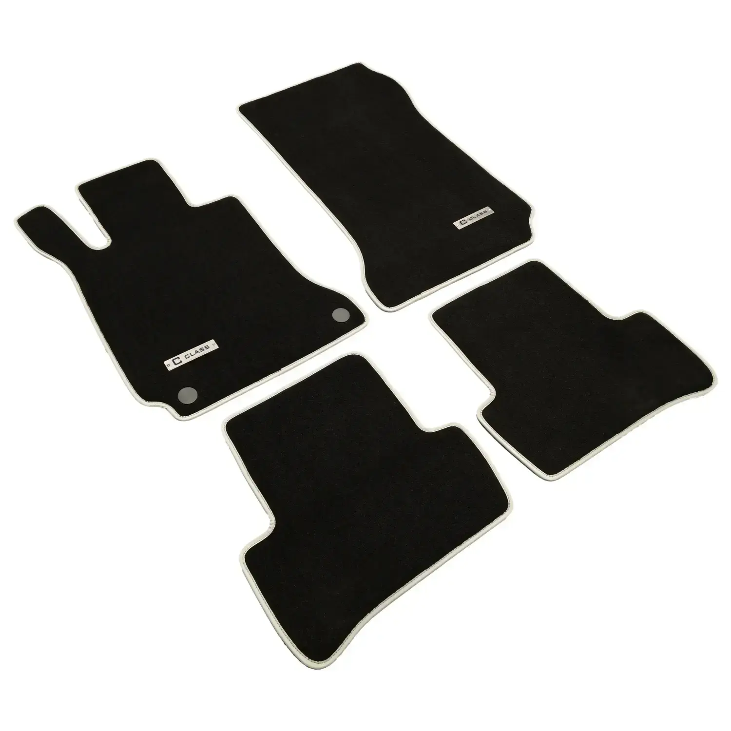 mercedes w204 black gray velour floor mats, 4 pieces and oem fit for c class 2007-2014